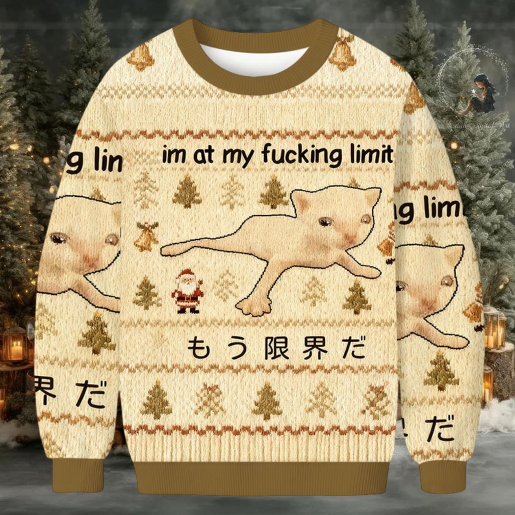 Cat Reaching Its Limit Christmas Ugly Sweatshirt Cat Reaching Its Limit Christmas Ugly Sweatshirt