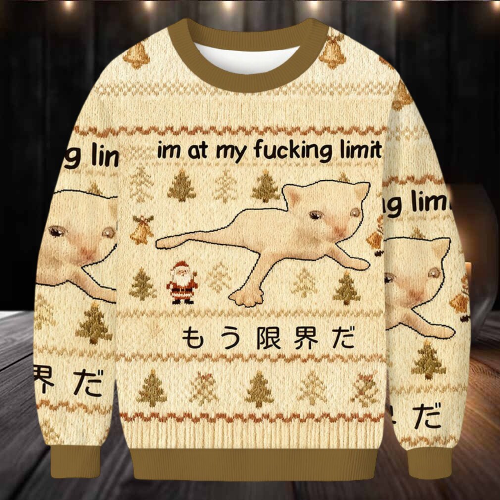 Cat Reaching Its Limit Christmas Ugly Sweatshirt Cat Reaching Its Limit Christmas Ugly Sweatshirt