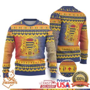 Chad Christmas Ugly Christmas Sweater Coat Of Arms Merry Christmas