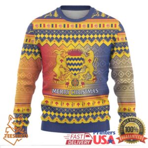 Chad Christmas Ugly Christmas Sweater Coat Of Arms Merry Christmas