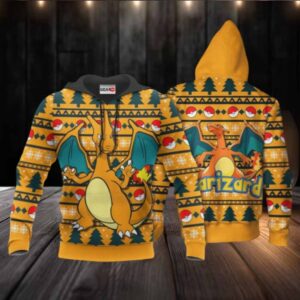 Charizard Ugly Christmas Sweater Anime Pokemon Manga 1k736 Fan Gift Stylist Unisex Cartoon Graphic Outfits Aop 3d Hoodie