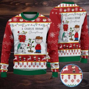 Charlie Brown and Snoopy Christmas Knitted Sweater