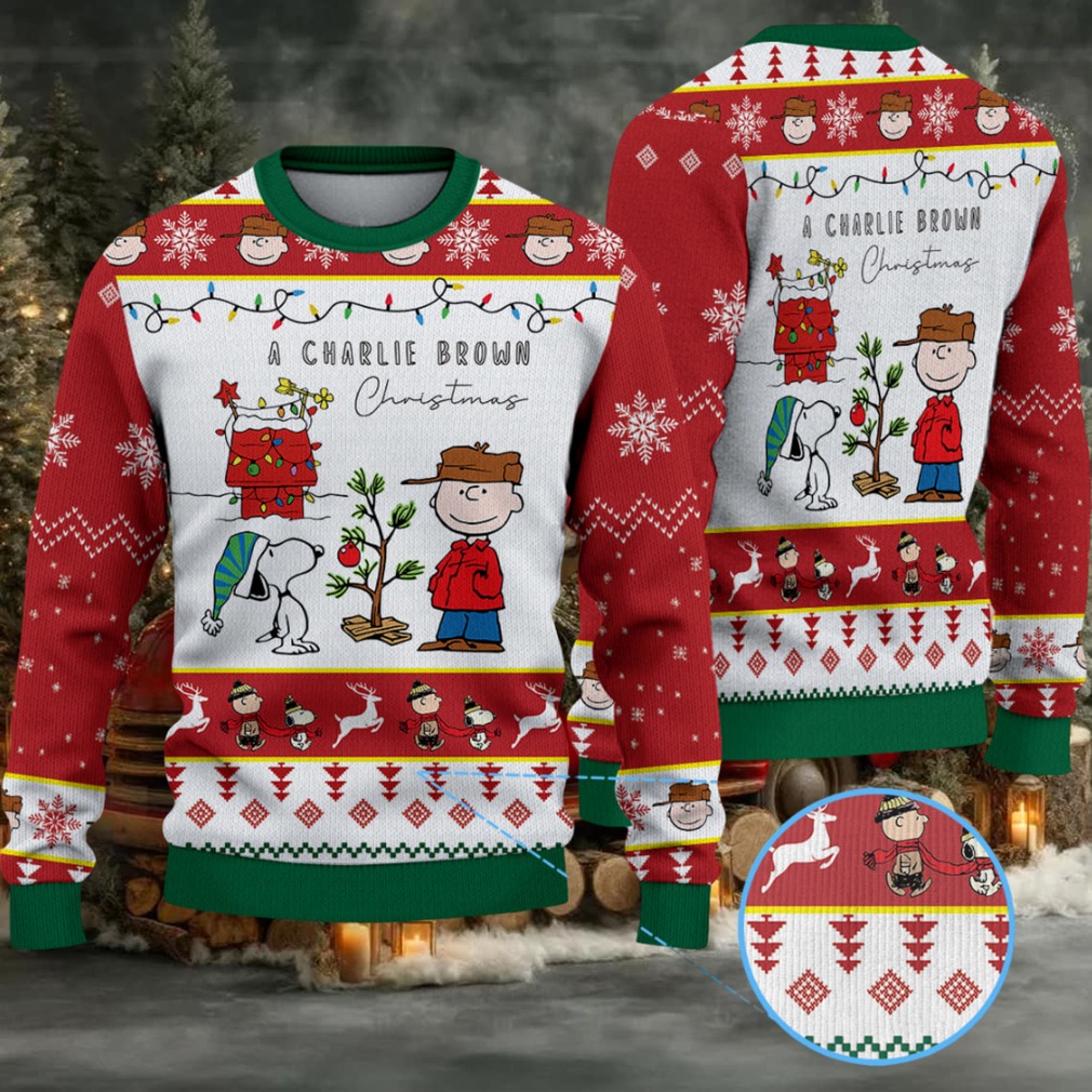 Charlie Brown and Snoopy Christmas Knitted Sweater Charlie Brown and Snoopy Christmas Knitted Sweater