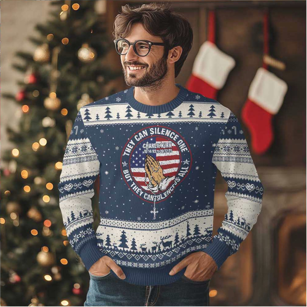 Charlie Kirk Memorial Ugly Christmas Sweater Retro American Flag Charlie Kirk Memorial Ugly Christmas Sweater Retro American Flag