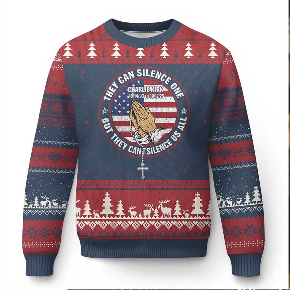 Charlie Kirk Memorial Ugly Christmas Sweater Retro American Flag Charlie Kirk Memorial Ugly Christmas Sweater Retro American Flag