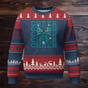 Cheer Girl Football Team Spirit Ugly Christmas Sweater Cheerleading Gift