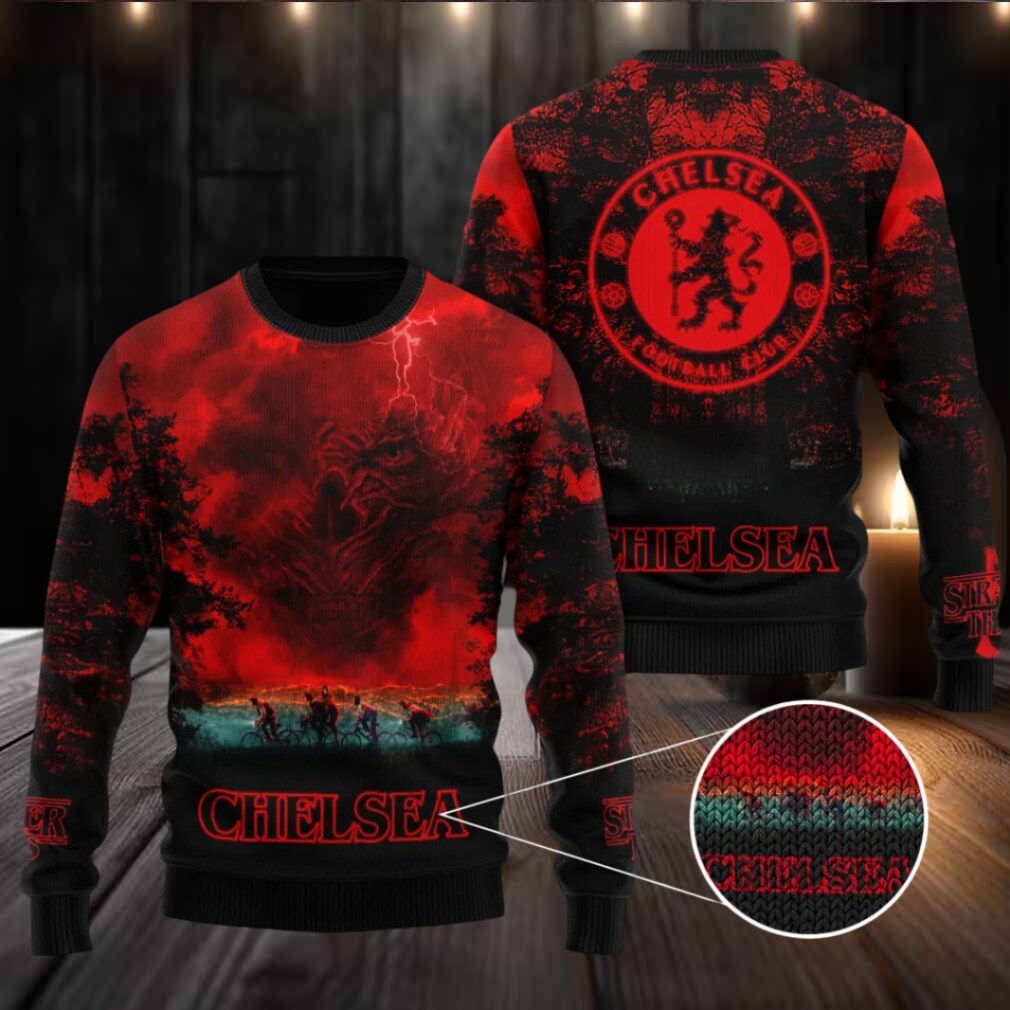 Chelsea FC x Stranger Things Ugly Sweater Chelsea FC x Stranger Things Ugly Sweater