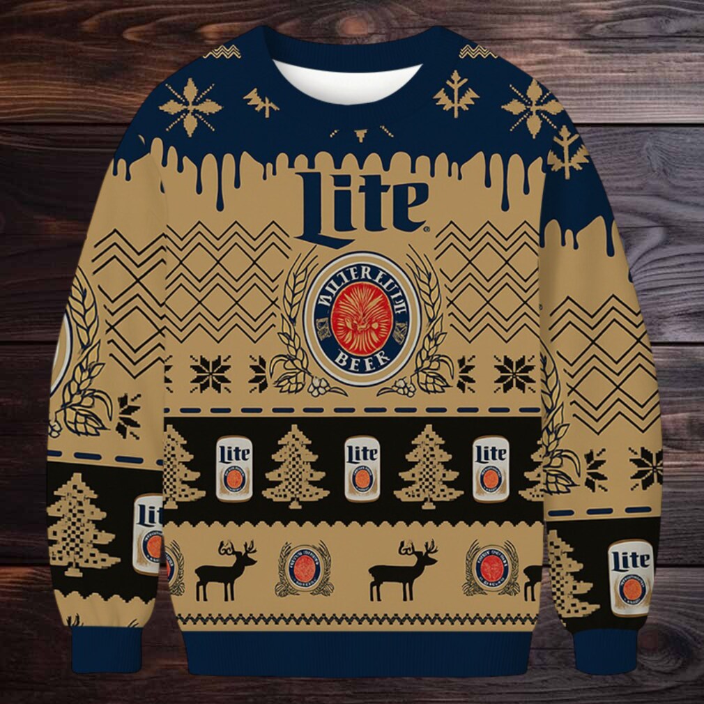 Chevron Pattern Miller Lite Christmas Ugly Sweatshirt Chevron Pattern Miller Lite Christmas Ugly Sweatshirt