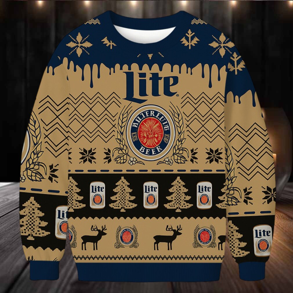 Chevron Pattern Miller Lite Christmas Ugly Sweatshirt Chevron Pattern Miller Lite Christmas Ugly Sweatshirt