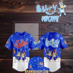 Chicago Cubs 2025 Bluey MLB Game Night Christmas Baseball Jersey