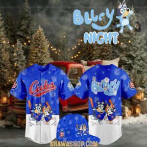 Chicago Cubs 2025 Bluey MLB Game Night Christmas Baseball Jersey