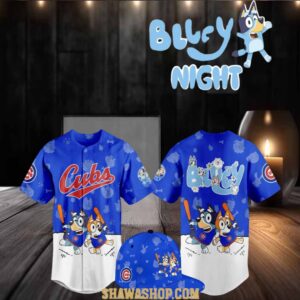 Chicago Cubs 2025 Bluey MLB Game Night Christmas Baseball Jersey