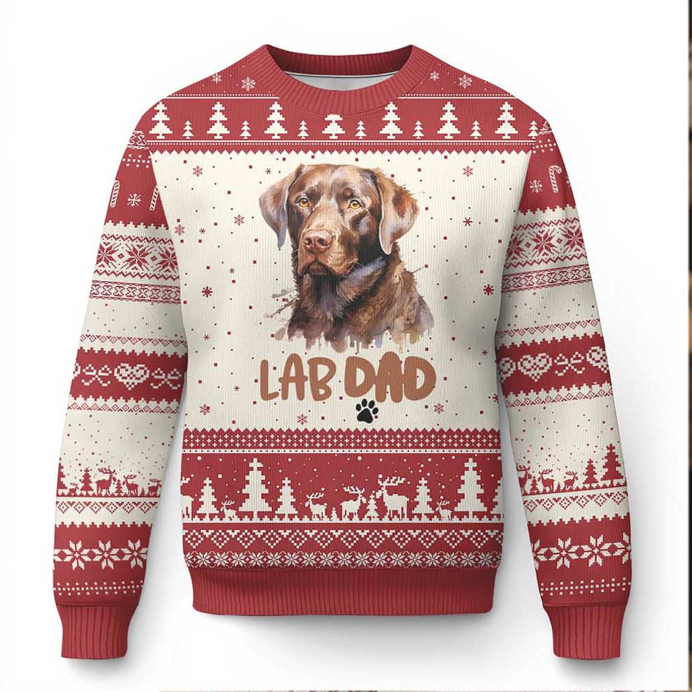 Chocolate Labrador Retriever Dad Ugly Christmas Sweater Dog Lover Gift Chocolate Labrador Retriever Dad Ugly Christmas Sweater Dog Lover Gift