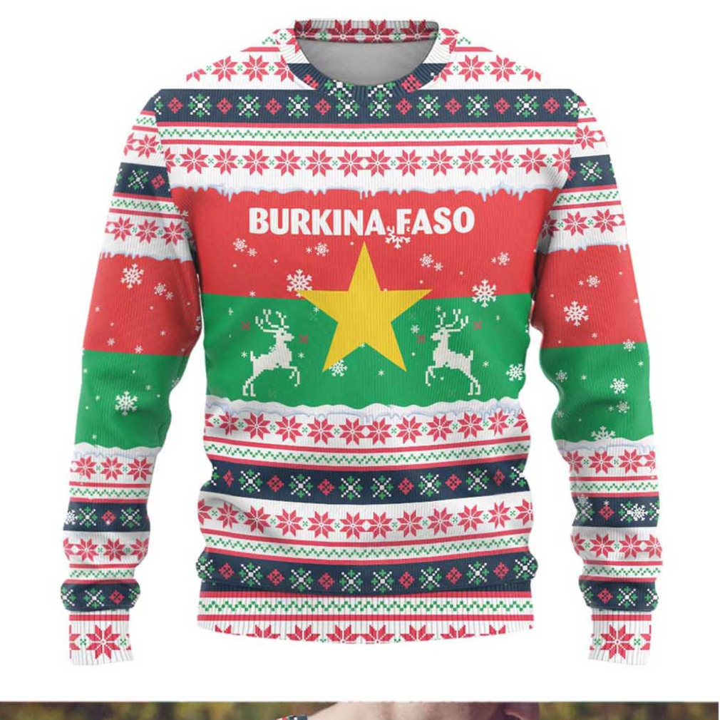 Christmas Burkina Faso Ugly Christmas Sweater Reindeer Star Design Christmas Burkina Faso Ugly Christmas Sweater Reindeer Star Design