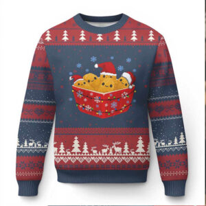 Christmas Chicken Nuggets Ugly Christmas Sweater Funny Food Lover Gift