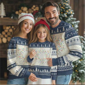 Christmas Religious Happy Chrismukkah Ugly Christmas Sweater Lights Star of David