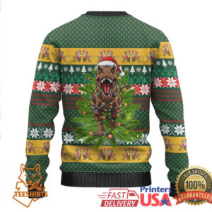 Christmas T Rex In Noel Tree Ugly Christmas Sweater Xmas Holiday Patterns
