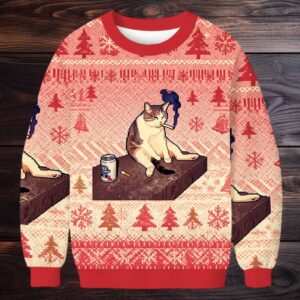 Cigarette Kitten Funny Smoking Cat Meme Christmas Ugly Sweatshirt Cigarette Kitten Funny Smoking Cat Meme Christmas Ugly Sweatshirt