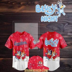 Cleveland Guardians 2025 Bluey MLB Game Night Christmas Baseball Jersey