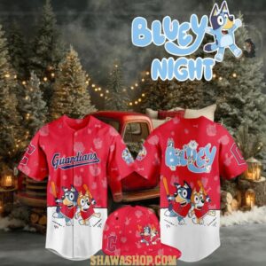 Cleveland Guardians 2025 Bluey MLB Game Night Christmas Baseball Jersey