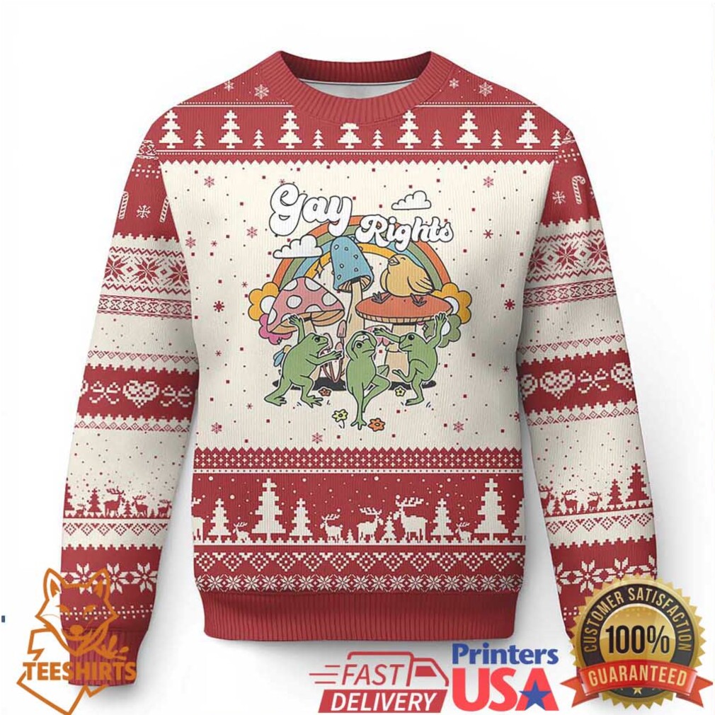 Cottagecore Dancing Frogs Ugly Christmas Sweater Say Gay Rainbow LGBT Pride Month Cottagecore Dancing Frogs Ugly Christmas Sweater Say Gay Rainbow LGBT Pride Month