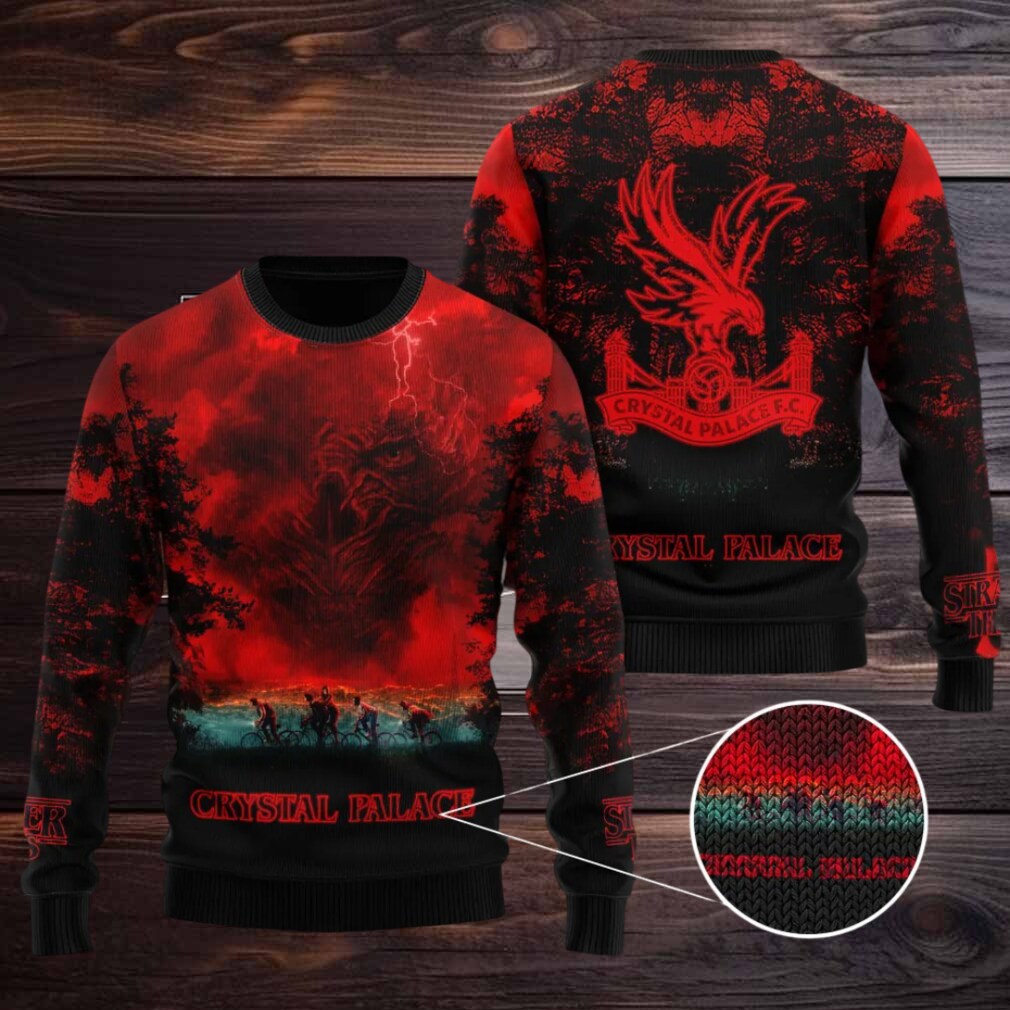 Crystal Palace FC x Stranger Things Ugly Sweater Crystal Palace FC x Stranger Things Ugly Sweater