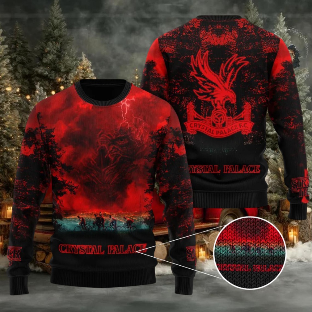 Crystal Palace FC x Stranger Things Ugly Sweater Crystal Palace FC x Stranger Things Ugly Sweater