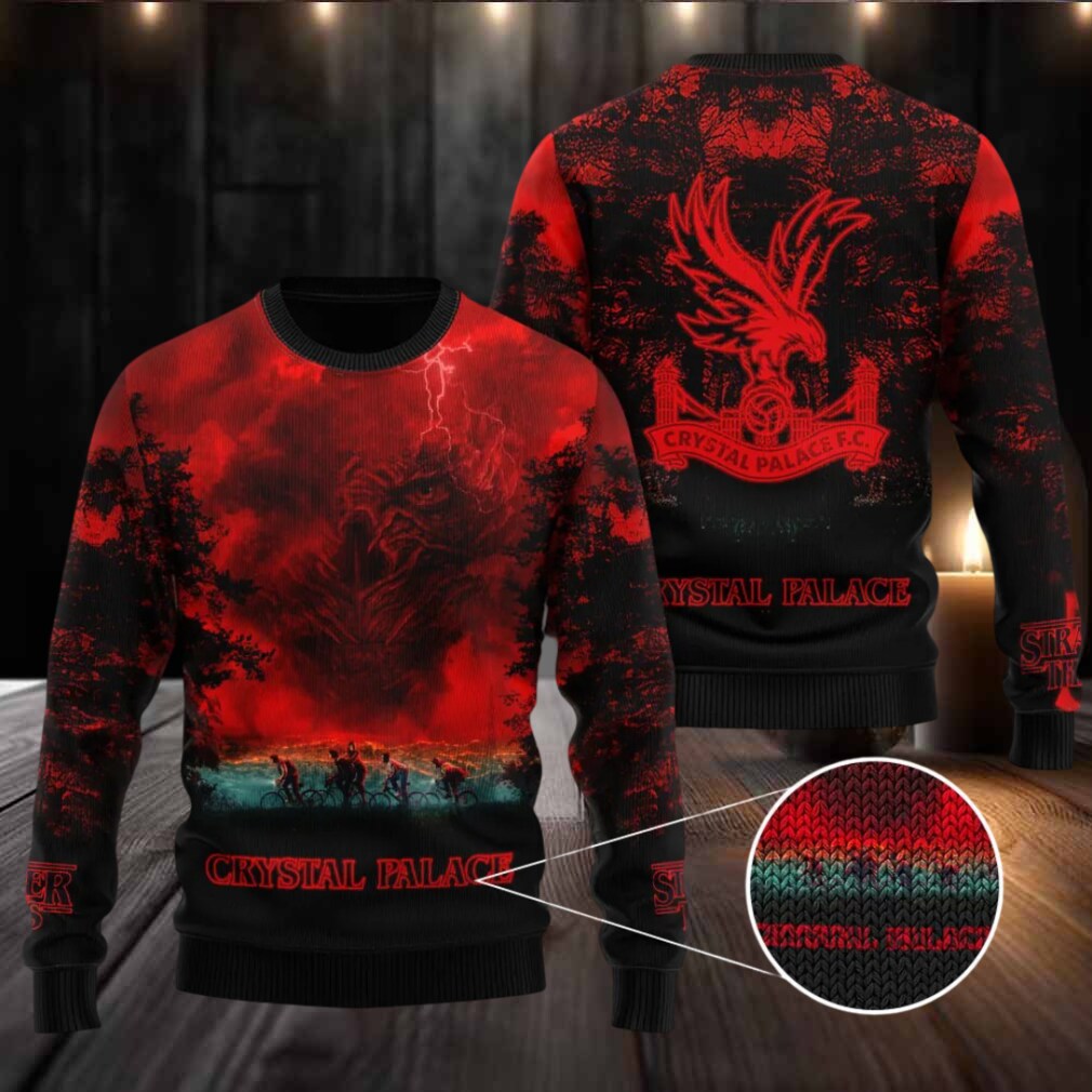 Crystal Palace FC x Stranger Things Ugly Sweater Crystal Palace FC x Stranger Things Ugly Sweater