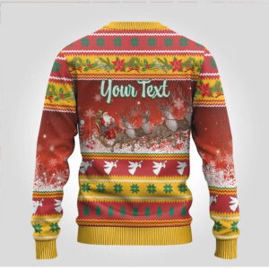 Custom Lithuania Christmas Ugly Christmas Sweater Lietuva Santa Claus With Reindeer