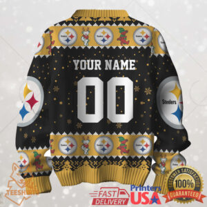 Custom Name And Number NFL Pittsburgh Steelers Football Christmas Ugly Sweater