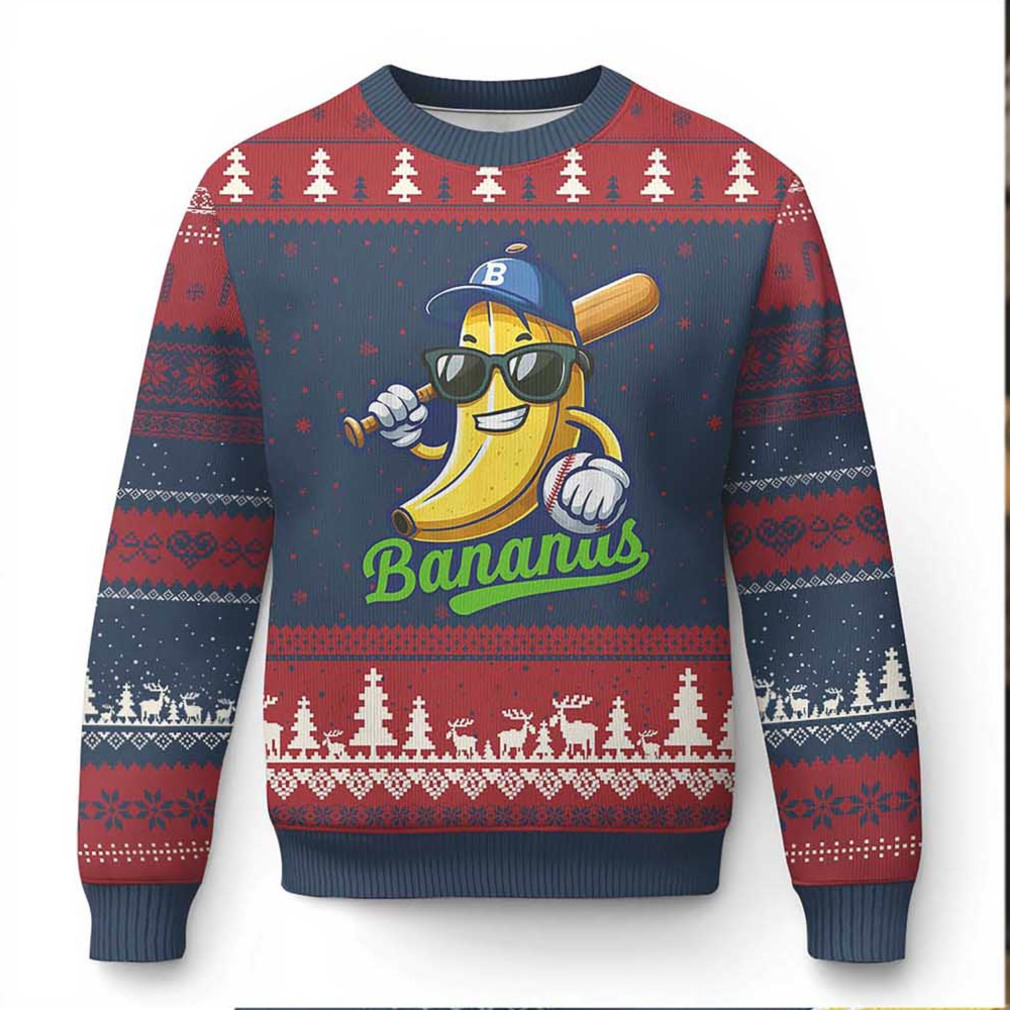 Cute Banana Graphics Ugly Christmas Sweater Funny Sports Baseball Lover Cute Banana Graphics Ugly Christmas Sweater Funny Sports Baseball Lover