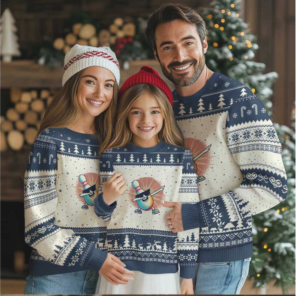 Dabbing Bowling Pin Ugly Christmas Sweater Funny Player Gift Dabbing Bowling Pin Ugly Christmas Sweater Funny Player Gift