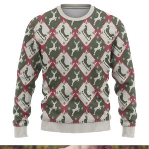 Dark Forest Green Christmas Argyle Pattern Ugly Christmas Sweater