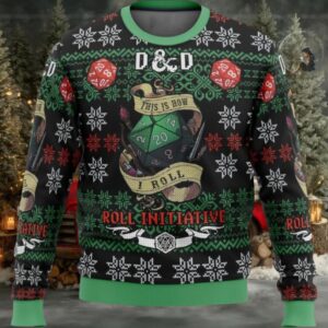 Dnd Roll Initiative Ugly Christmas Sweater