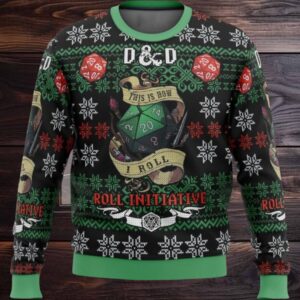 Dnd Roll Initiative Ugly Christmas Sweater