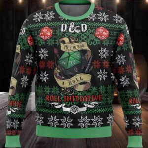 Dnd Roll Initiative Ugly Christmas Sweater