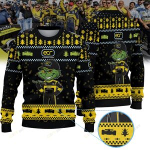 Ed Carpenter Racing Christian Rasmussen IndyCar × Grinch Ugly Christmas Sweater