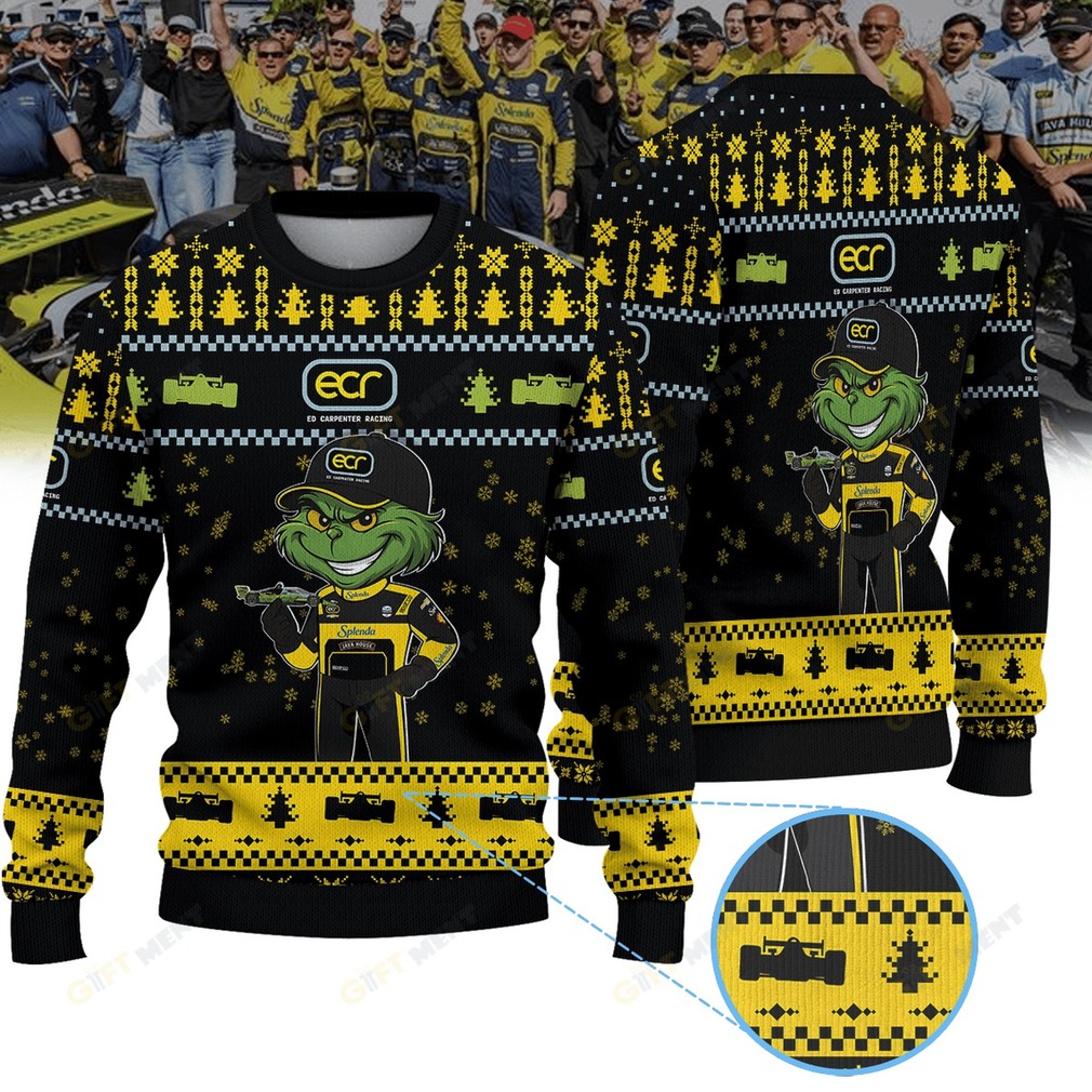 Ed Carpenter Racing Christian Rasmussen IndyCar × Grinch Ugly Christmas Sweater Ed Carpenter Racing Christian Rasmussen IndyCar × Grinch Ugly Christmas Sweater