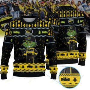 Ed Carpenter Racing Christian Rasmussen IndyCar × Grinch Ugly Christmas Sweater
