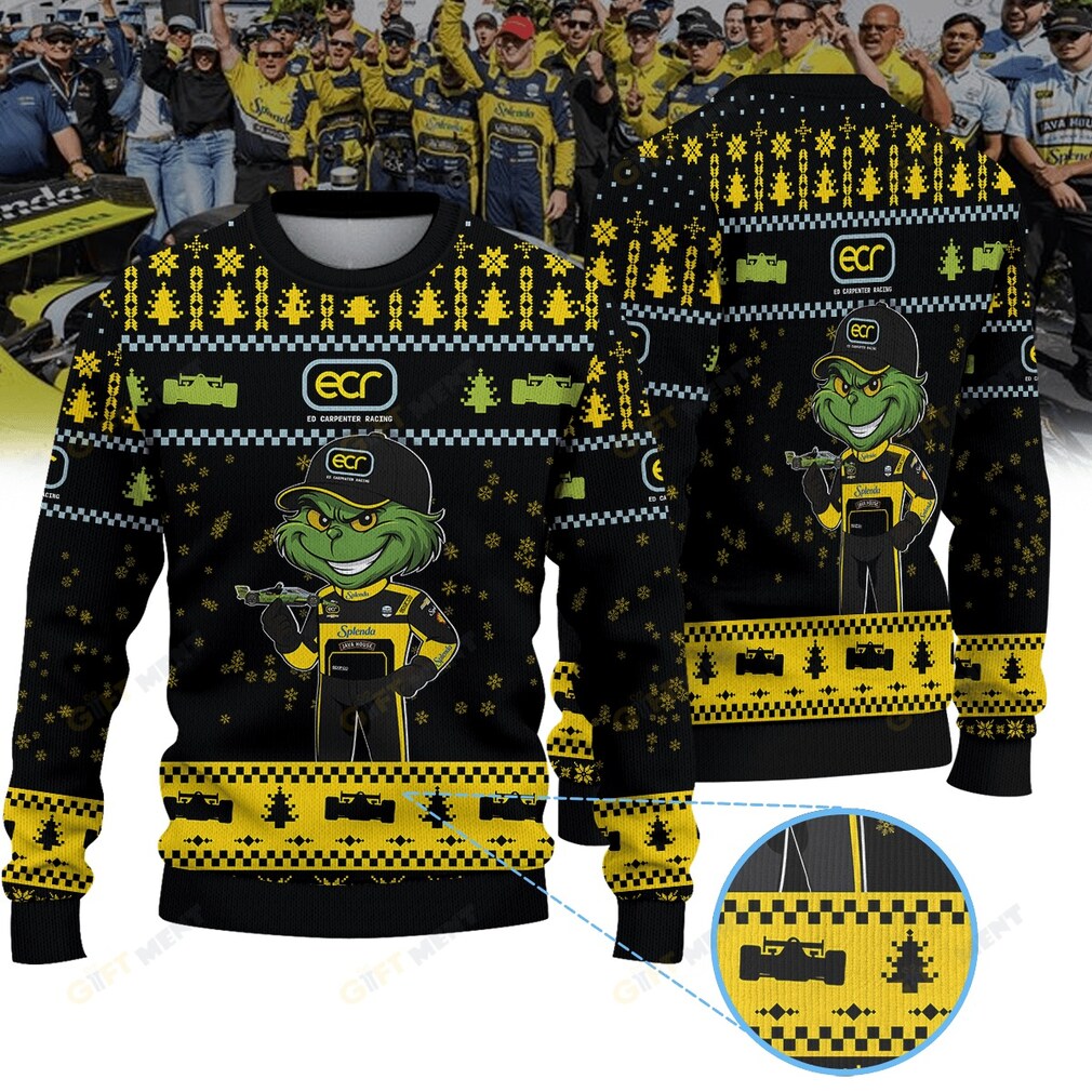 Ed Carpenter Racing Christian Rasmussen IndyCar × Grinch Ugly Christmas Sweater Ed Carpenter Racing Christian Rasmussen IndyCar × Grinch Ugly Christmas Sweater