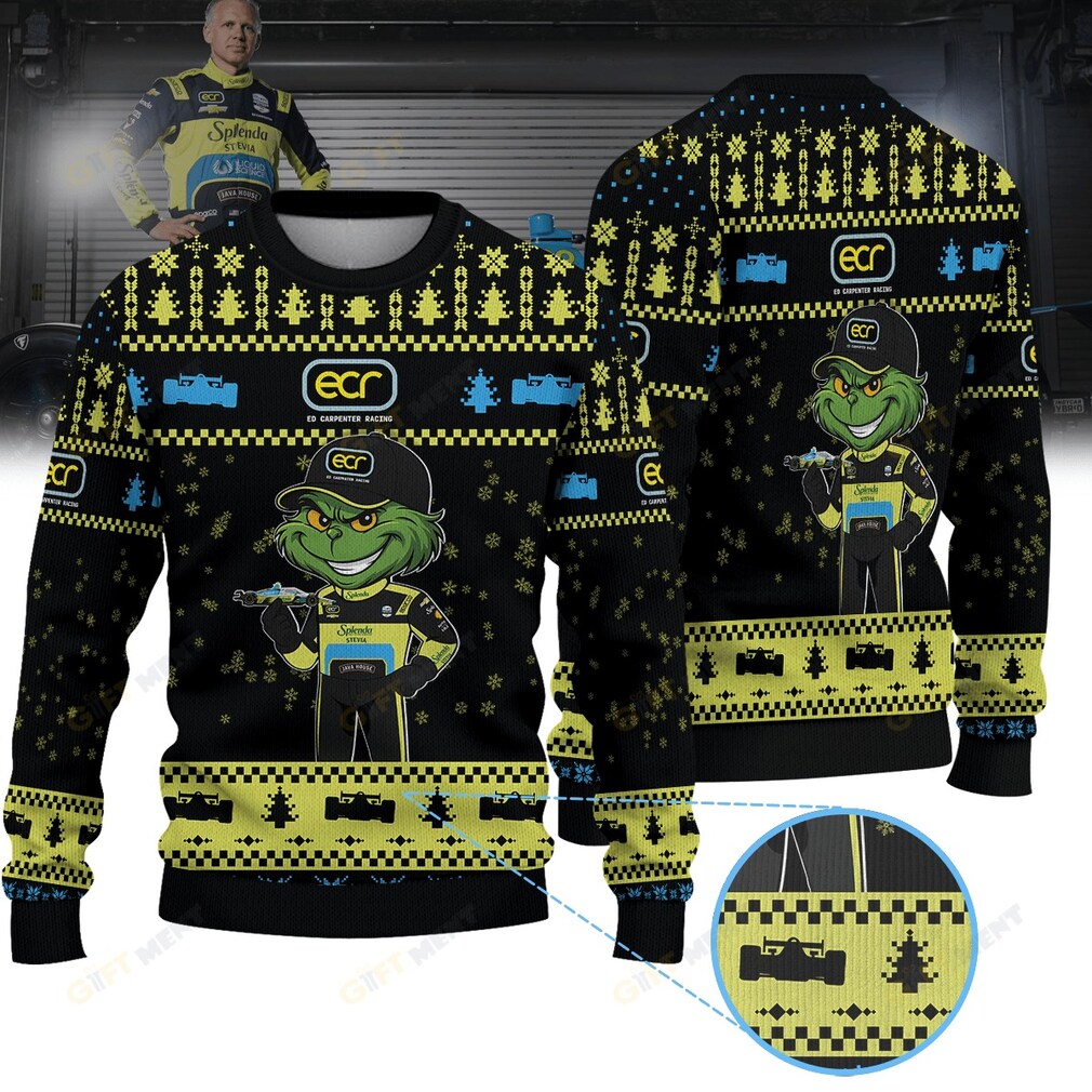 Ed Carpenter Racing Ed Carpenter IndyCar × Grinch Ugly Christmas Sweater Ed Carpenter Racing Ed Carpenter IndyCar × Grinch Ugly Christmas Sweater