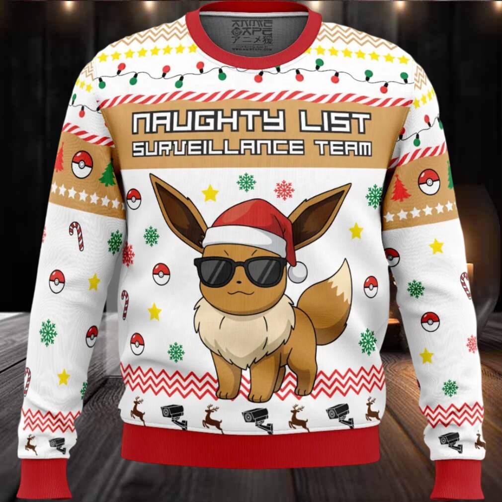 Eevee Surveillance Team Pokemon Ugly Christmas Sweater Eevee Surveillance Team Pokemon Ugly Christmas Sweater