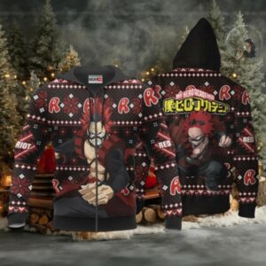 Eijirou Kirishima Ugly Christmas Sweater Anime My Hero Academia Manga 2k50 Fan Gift Stylist Unisex Cartoon 3d Hoodi