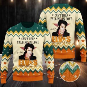 Elvis Presley Blue Christmas Tribute Black Ugly Christmas Sweater