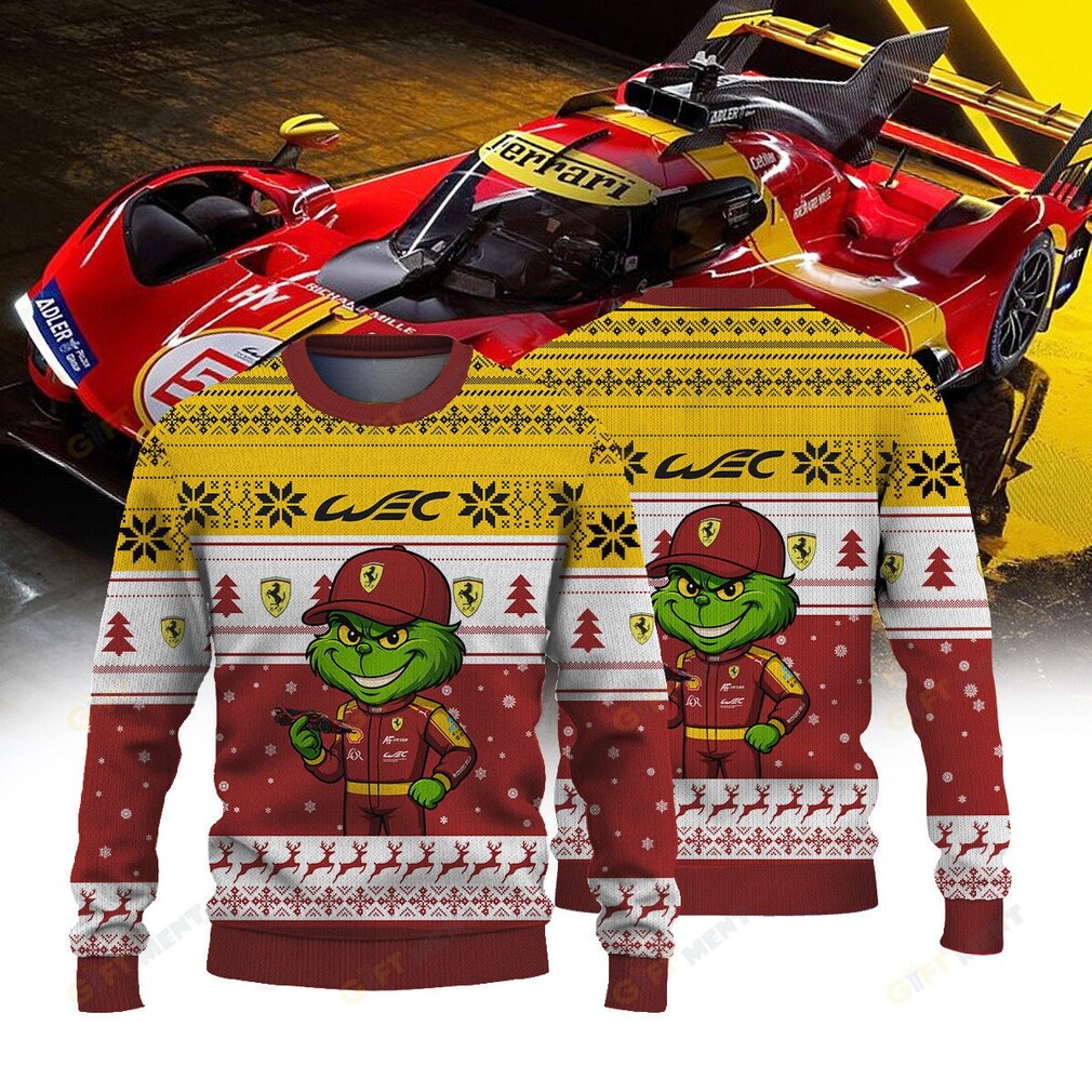 FERRARI AF CORSE FIAWEC × Grinch Ugly Christmas Sweater FERRARI AF CORSE FIAWEC × Grinch Ugly Christmas Sweater