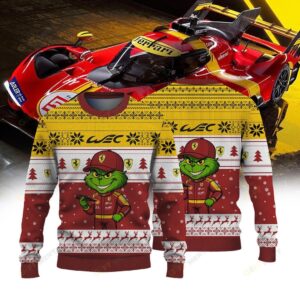 FERRARI AF CORSE FIAWEC × Grinch Ugly Christmas Sweater