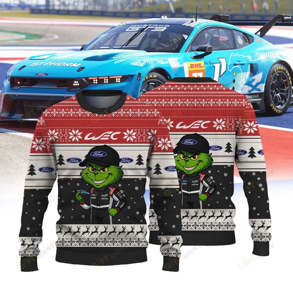 FORD FIAWEC Grinch Ugly Christmas Sweater II front design