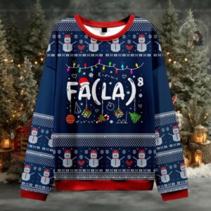 Fa La La La Christmas Teacher Ugly Knit Sweatshirt