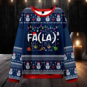 Fa La La La Christmas Teacher Ugly Knit Sweatshirt