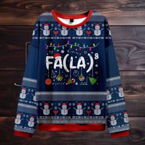 Fa La La La Christmas Teacher Ugly Knit Sweatshirt